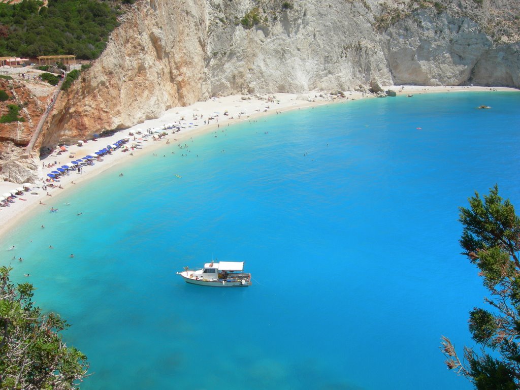 Porto Katsiki beach on Lefkada Island is one of the most beautiful Greek beaches.